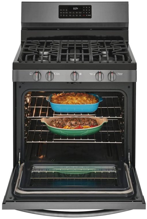 Frigidaire Gallery 30" Smudge-Proof Black Stainless Steel Freestanding Gas Range With Air Fry - Image 2