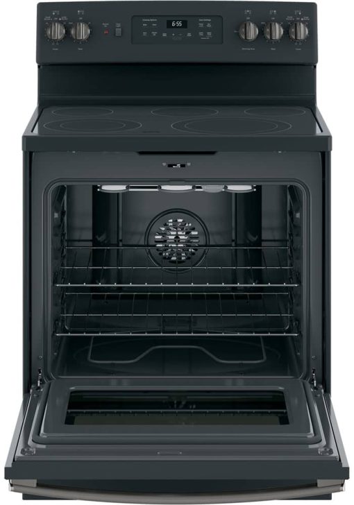 GE 30" Black Slate Freestanding Electric Convection Range - Image 2
