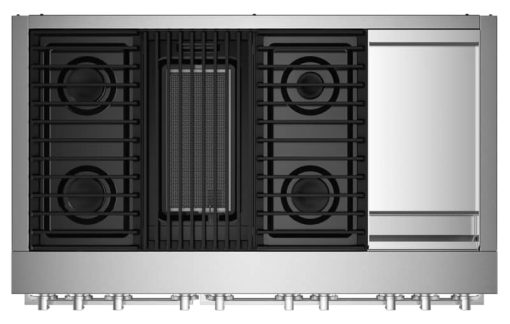JennAir NOIR 48" Stainless Steel Professional-Style Dual-Fuel Range With Chrome-Infused Griddle & Gas Grill - Image 2