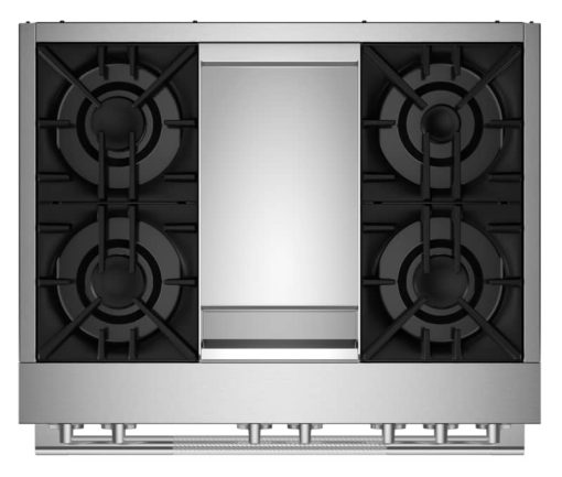 JennAir RISE 36" Stainless Steel Professional-Style Dual-Fuel Range With Chrome-Infused Griddle & Steam Assist - Image 4
