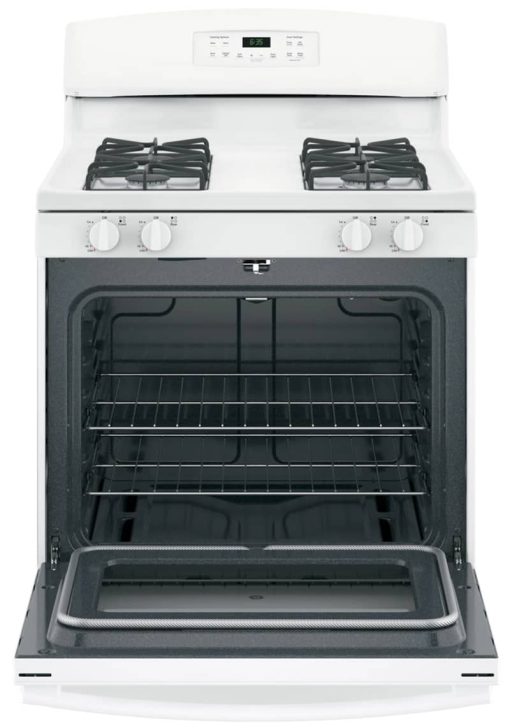 GE 30" White Freestanding Gas Range - Image 2