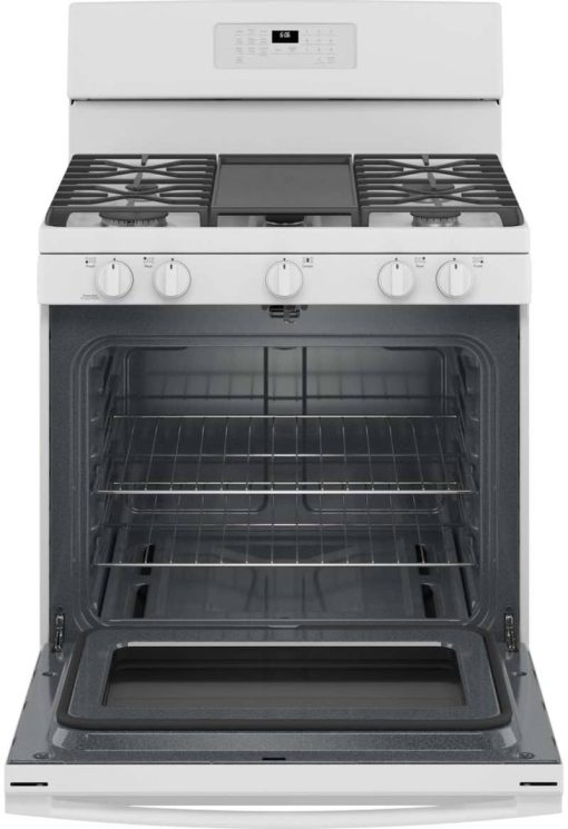GE 30" White Freestanding Gas Range - Image 2