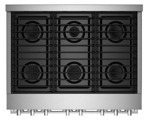 JennAir NOIR 36" Floating Glass Black And Stainless Steel Gas Professional-Style Range - Image 4