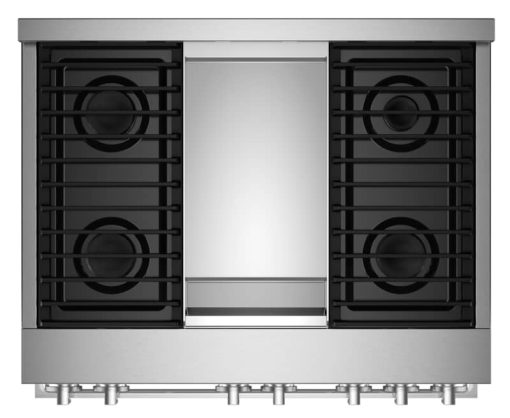 JennAir NOIR 36" Floating Glass Black And Stainless Steel Gas Professional-Style Range With Chrome-Infused Griddle - Image 4