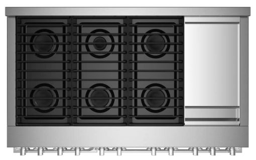 JennAir NOIR 48" Floating Glass Black And Stainless Steel Gas Professional-Style Range With Chrome-Infused Griddle - Image 4