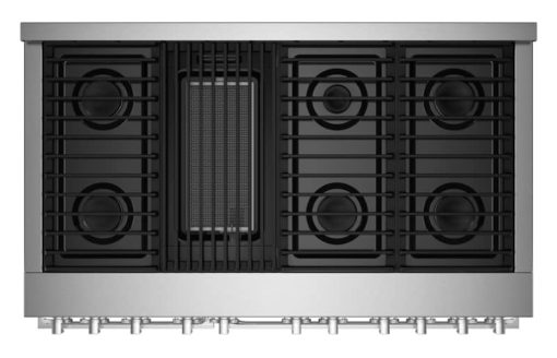 JennAir NOIR 48" Floating Glass Black And Stainless Steel Gas Professional-Style Range With Grill - Image 2