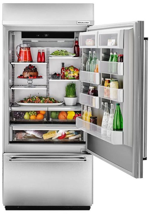 KitchenAid 20.9 Cu. Ft. Stainless Steel Built-In Bottom Freezer Refrigerator - Image 3