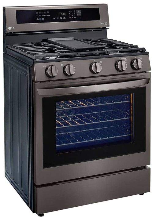 LG 5.8 Cu. Ft. PrintProof Black Stainless Steel Smart Wi-Fi Enabled True Convection InstaView Gas Range With AirFry - Image 2