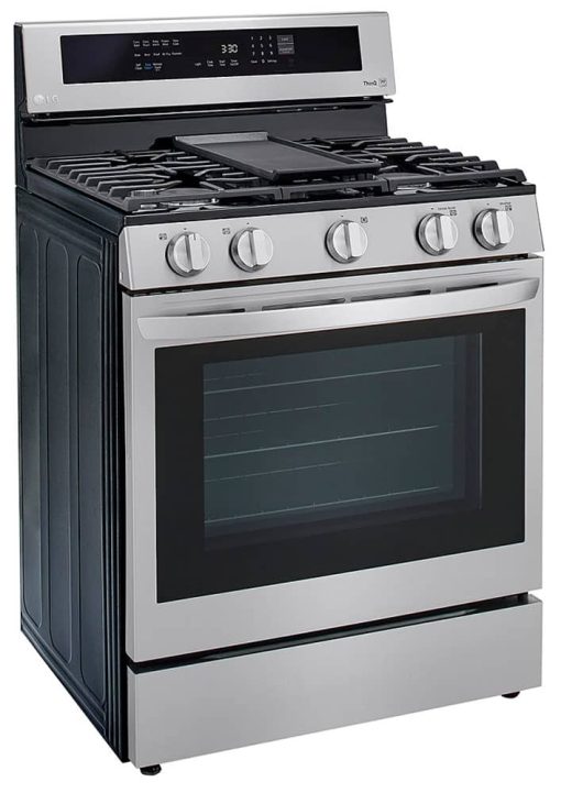 LG 5.8 Cu. Ft. PrintProof Stainless Steel Smart Wi-Fi Enabled True Convection InstaView Gas Range With AirFry - Image 2