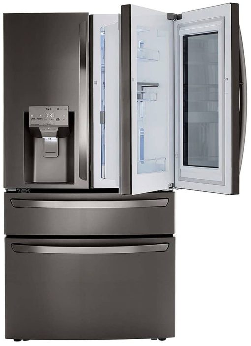 LG 30 Cu. Ft. PrintProof Black Stainless Steel Smart Wi-Fi InstaView Door-In-Door Refrigerator With Craft Ice Maker - Image 3