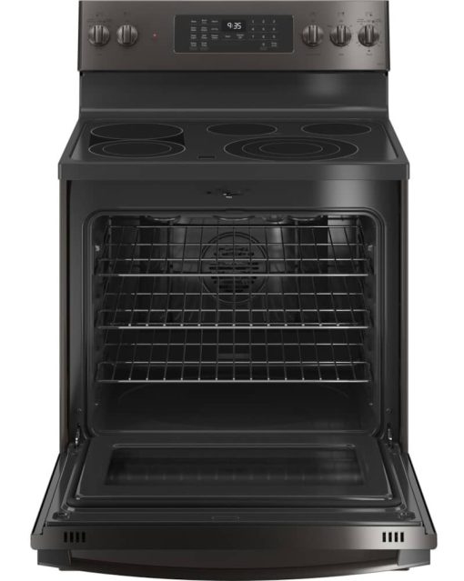 GE Profile 30" Fingerprint Resistant Black Stainless Steel Smart Electric Convection Range With No Preheat Air Fry - Image 2