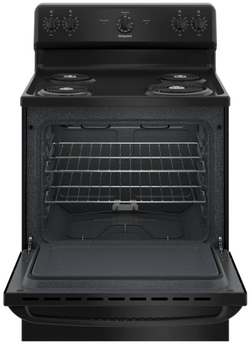 GE Hotpoint 30" Black Freestanding Electric Range - Image 2