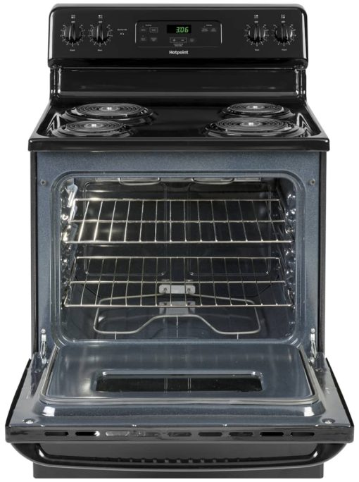 GE Hotpoint 30" Black Freestanding Standard Clean Electric Range - Image 2