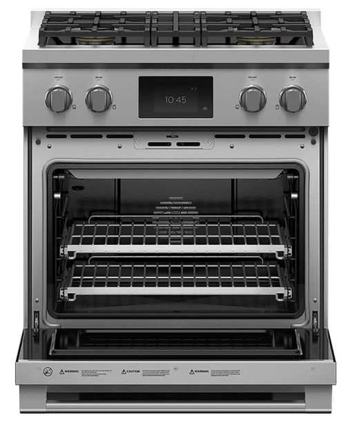 Fisher & Paykel Series 9 Professional 30" Stainless Steel Dual Fuel Range, 4 Burners, Self-Cleaning, Natural Gas - Image 2