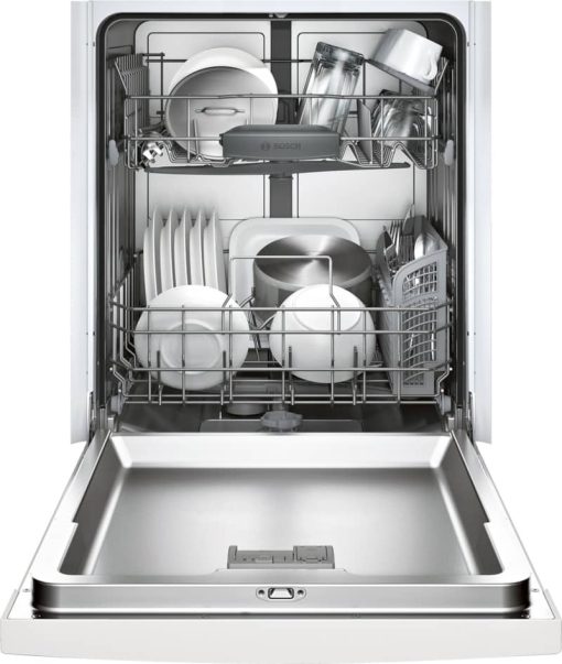 Bosch 100 Series 24" White Recessed Handle Dishwasher - Image 2