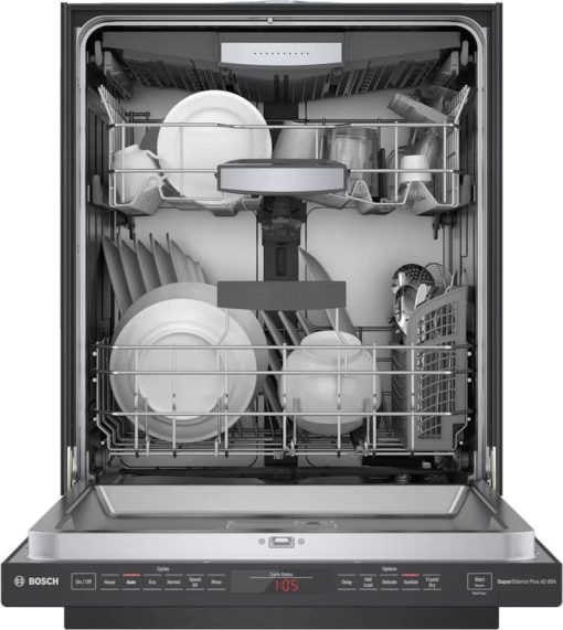 Bosch 800 Series 24" Black Stainless Steel Pocket Handle Dishwasher - Image 2