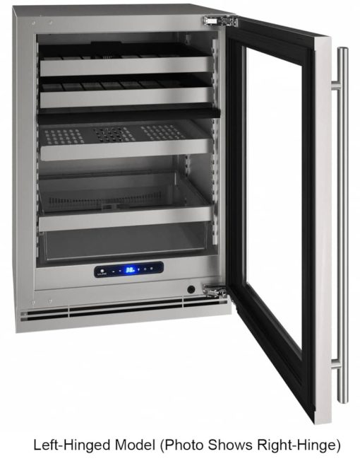 U-Line 24" Stainless Frame With Lock Left-Hinge Dual-Zone Beverage Center - Image 2