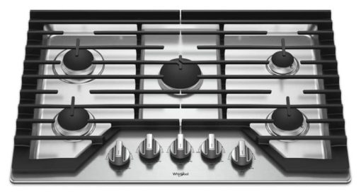 Whirlpool ADA 30" Stainless Steel Gas Cooktop With EZ-2-Lift Hinged Cast-Iron Grates - Image 2