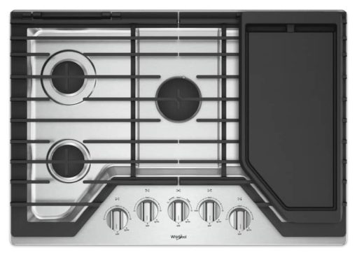Whirlpool 30" Stainless Steel Gas Cooktop With Griddle - Image 2