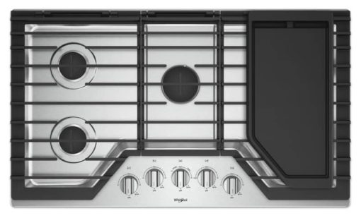 Whirlpool 36" Stainless Steel Gas Cooktop With Griddle - Image 2