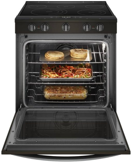 Whirlpool ADA 6.4 Cu. Ft. Fingerprint Resistant Black Stainless Steel Smart Slide-In Electric Range - Image 3
