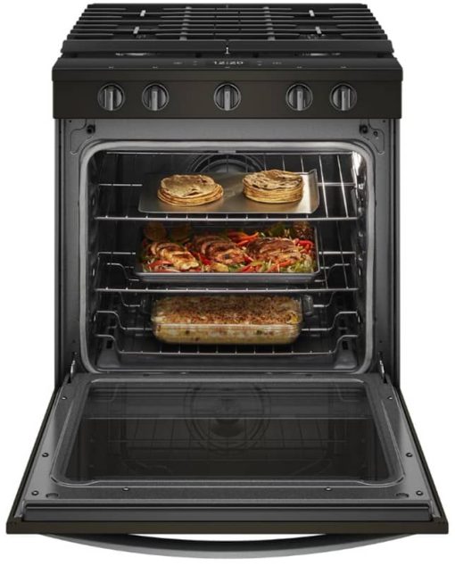 Whirlpool ADA 5.8 Cu. Ft. Fingerprint Resistant Black Stainless Steel Slide-In Gas Range With EZ-2-Lift Hinged Cast-Iron Grates - Image 2