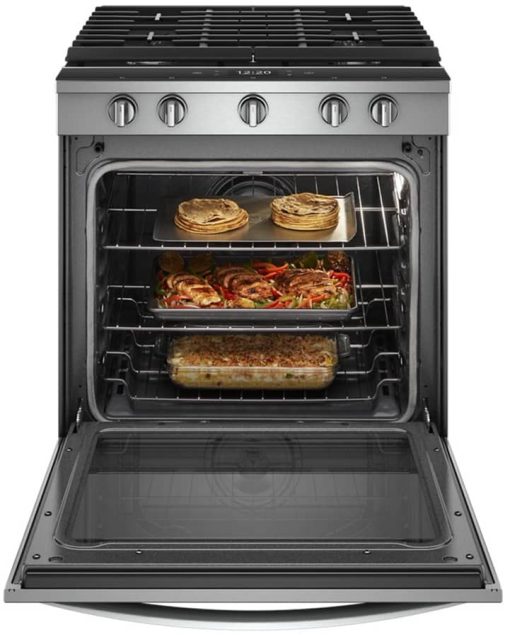 Whirlpool ADA 5.8 Cu. Ft. Fingerprint Resistant Stainless Steel Slide-In Gas Range With EZ-2-Lift Hinged Cast-Iron Grates - Image 2