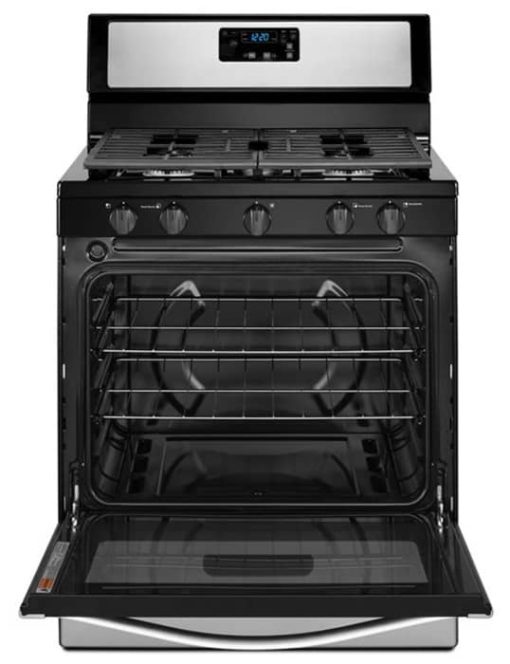 Whirlpool 5.1 Cu. Ft. Black-On-Stainless Freestanding 5-Burner Gas Stove - Image 2