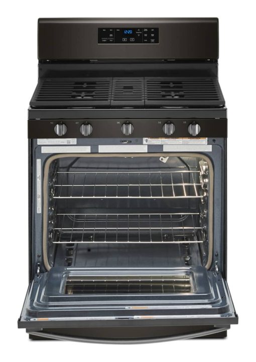 Whirlpool 5 Cu. Ft. Black Stainless Steel Gas Range With Center Oval Burner - Image 2