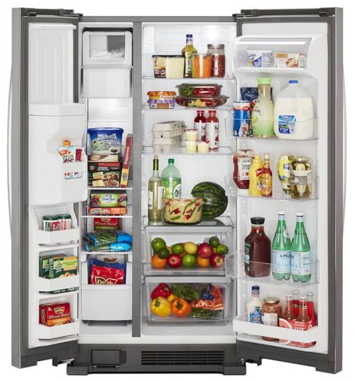 Whirlpool 36" Monochromatic Stainless Steel Side-By-Side Refrigerator - Image 2