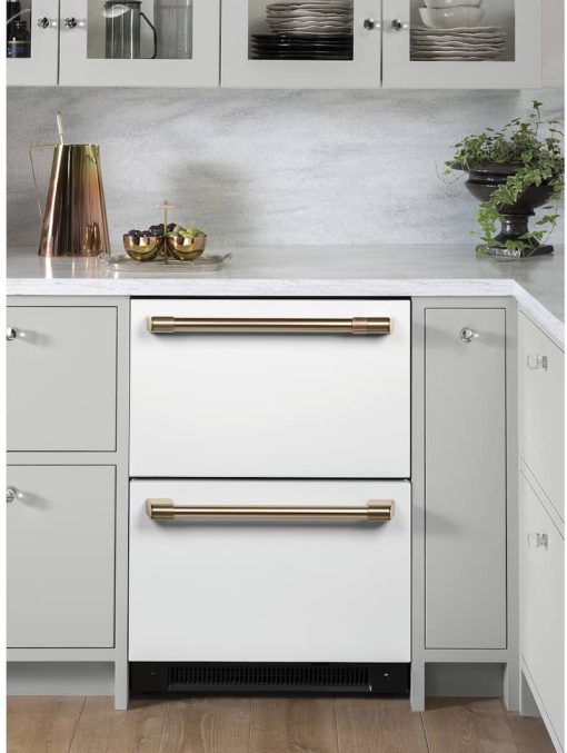 Cafe 5.7 Cu. Ft. Matte White With Brushed Bronze Built-In Dual-Drawer Refrigerator - Image 11