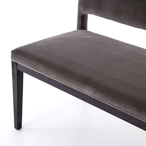 Four Hands Irondale Collection Sara Washed Velvet Grey Dining Bench - Image 8