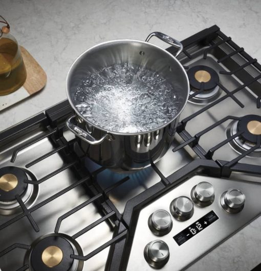 Monogram 36" Stainless Steel Smart Deep-Recessed Natural Gas Cooktop - Image 12