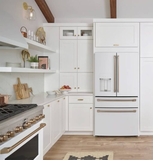 Cafe ENERGY STAR 27.6 Cu. Ft. Matte White With Brushed Bronze Smart 4Door French-Door Refrigerator - - Image 13