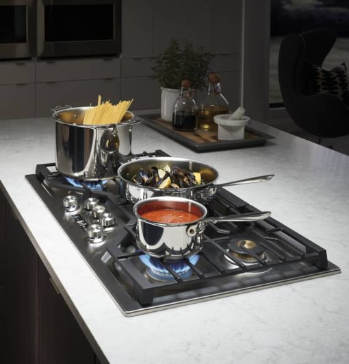 Monogram 36" Stainless Steel Smart Deep-Recessed Natural Gas Cooktop - Image 17