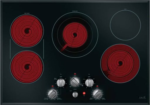 Cafe ADA 30" Black With Brushed Stainless Built-In Electric Cooktop - Image 2