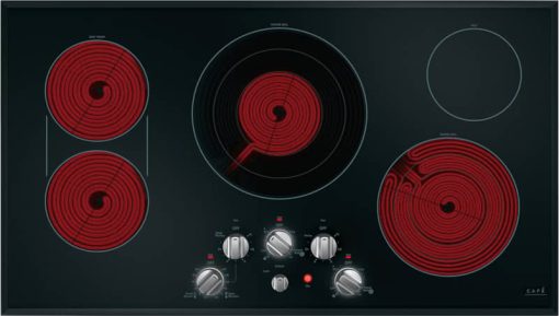 Cafe ADA 36" Black With Brushed Stainless Built-In Electric Cooktop - Image 2