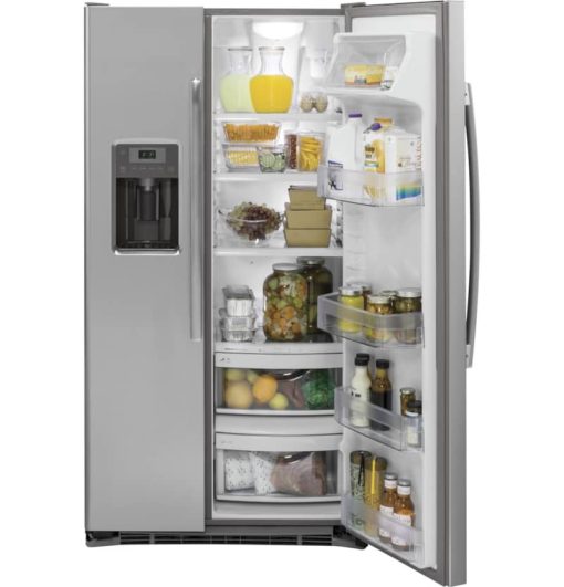 GE 21.9 Cu. Ft. Stainless Steel Counter-Depth Side-By-Side Refrigerator - Image 3