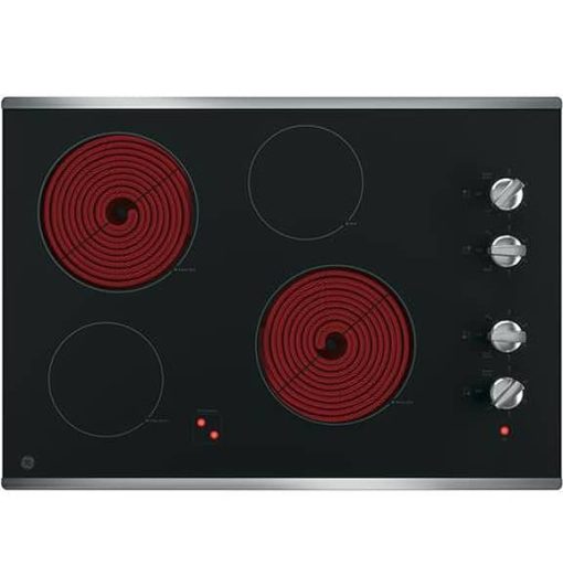 GE ADA 30" Stainless Steel Built-In Knob Control Electric Cooktop - Image 2
