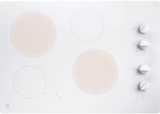 GE ADA 30" White Built-In Knob Control Electric Cooktop - Image 2