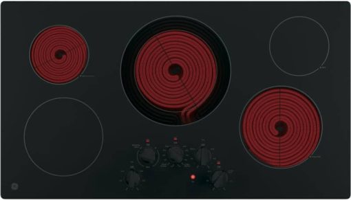 GE ADA 36" Black Built-In Knob Control Electric Cooktop - Image 2