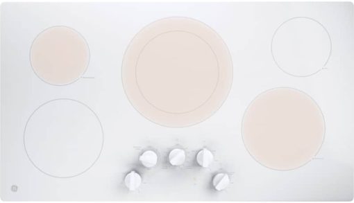 GE ADA 36" White Built-In Knob Control Electric Cooktop - Image 2