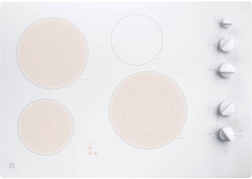 GE ADA 30" White Built-In Knob Control Electric Cooktop - Image 2