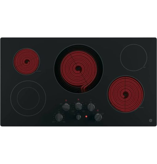 GE ADA 36" Black Built-In Knob Control Electric Cooktop - Image 2