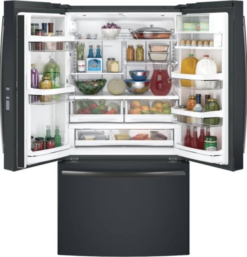 GE Profile ENERGY STAR 23.1 Cu. Ft. Black Slate Counter-Depth French-Door Refrigerator - Image 2