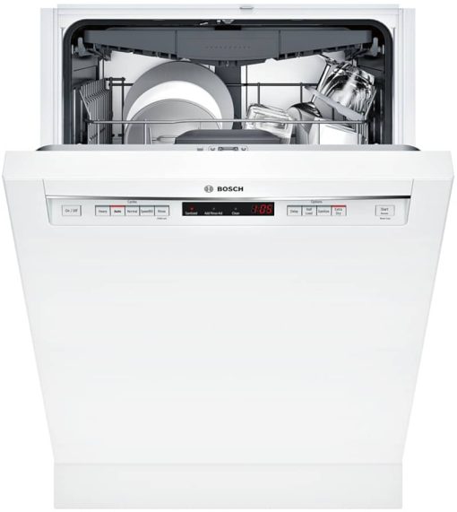 Bosch 300 Series 24" White Recessed Handle Dishwasher - Image 3