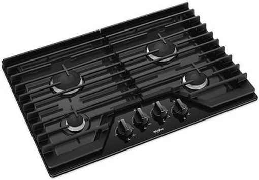 Whirlpool 30" Black Gas Cooktop With EZ-2 Hinged Cast-Iron Grates - Image 2