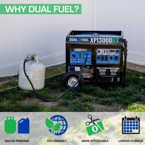 DuroMax Generator with CO Alert 13000Watt 500cc Dual Fuel Gas Propane Portable - Image 5