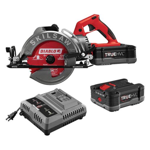 7-1/4 IN.Cordless Worm Drive Saw Kit with 2 TRUEHVL™ Batteries, TRUEHVL Quick Charger, and a Carbide Blade