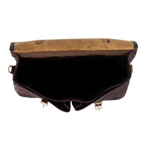 15 Liter Capacity Brown Trim Bison Leather Executive Briefcase - Image 3